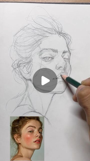 ART & STUDIO on Instagram: "Perfect 👌  Artist @hassaneart  📩 Features & Promos via DM  #artstudio_post #artstudio #artstudios #drawing #portraitstudy #pencilportrait #sketching #sketchbookdrawing #artreel #reelart #sketchinstadaily #igreels #asmr #facedrawing" Portret Drawing Girl, Portrait Sketching Tutorial, Sketch Portrait Tutorials, Free Sketch Drawings, Easy Portrait Sketch Simple, How To Draw A Girl Face, Pencil Art Drawings Tutorials, Pencil Portrait Drawing Sketches, How To Paint A Portrait