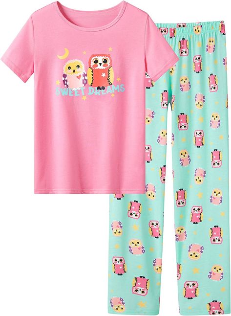 Amazon.com: Panda Pajamas for Girls Size 6 Short Sleeve & Pants Fall PJ Pal Toddler Kids Jammies Set Green: Clothing, Shoes & Jewelry Panda Pajamas, Pajama Day At School, Panda Pyjamas, Owl Pajamas, Cozy Pjs, Green Clothing, Pajama Day, Cute Unicorn