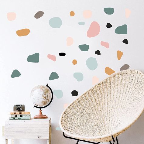 Rainbow Polka Dot Wall, Polka Dot Room, Terrazzo Wall, Polka Dot Wall Decals, Polka Dot Walls, Office Nursery, Wall Decor For Bedroom, Boho Room Decor, Boho Bedroom Decor