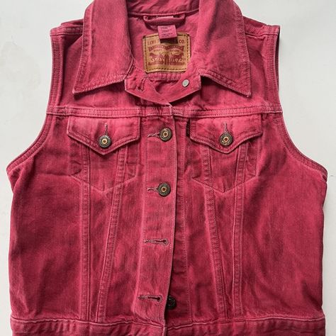 Gorgeous vintage red Levi’s denim vest XS
Fits me as... - Depop Super Good, Denim Vest, Like New, Red, Quick Saves