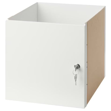 KALLAX Insert with lockable door, white, 33x33 cm - IKEA Kallax Insert, Kallax Shelving, Kallax Shelf Unit, Kallax Shelving Unit, Home Office/guest Room, Storage Room Organization, Door White, Office Guest Room, Kallax Ikea