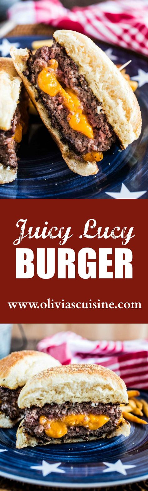 Juicy Lucy Burger | www.oliviascuisine.com | An iconic Minneapolis burger, stuffed with lots of cheese! Midwest Meal Ideas, Juicy Lucy Burger, Juicy Hamburgers, Juicy Burgers, Juicy Lucy, Summer Meal, Hamburger Recipes, Global Health, Burger Recipe