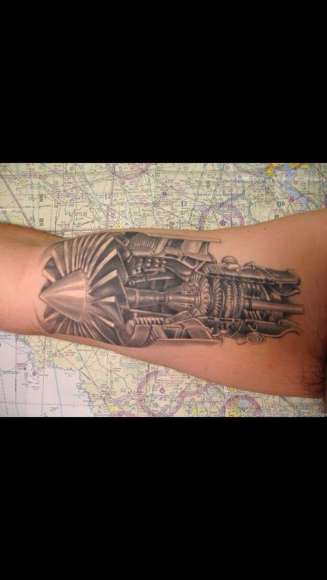 Aviation Tattoos, Jamie Tattoo, Aviation Tattoo, Jet Engine, Vintage Tattoo, Tattoos For Guys, Tattoo Ideas, Tattoos