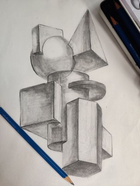 Composition Of Shapes Drawing, Microscope Art, Architecture Journal, Geometric Shapes Drawing, 3d Geometric Shapes, Composition Drawing, Geometric Shapes Art, Geometric Sculpture, Geometric Architecture