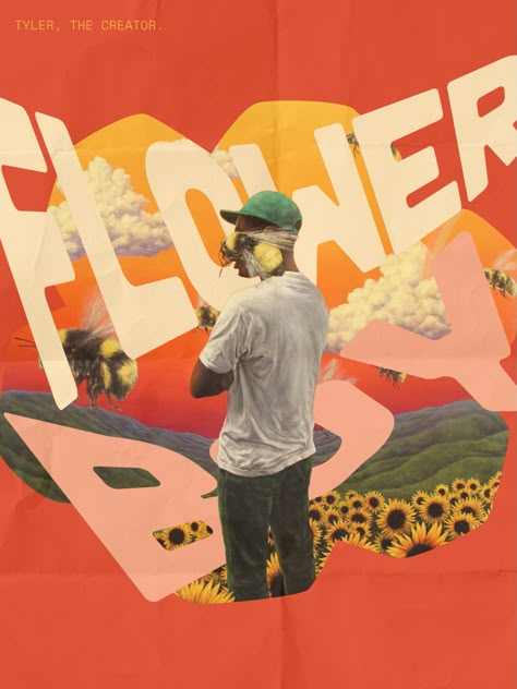 tyler the creator flower boy album poster Flower Boy Tyler The Creator Aesthetic, Tyler The Creator Album Cover, Flower Boy Tyler The Creator, Flower Boy Album, Tyler The Creator Flower Boy, Tyler The Creator Flower, Tyler The Creator Poster, Flower Boy (album), Fire Wallpaper