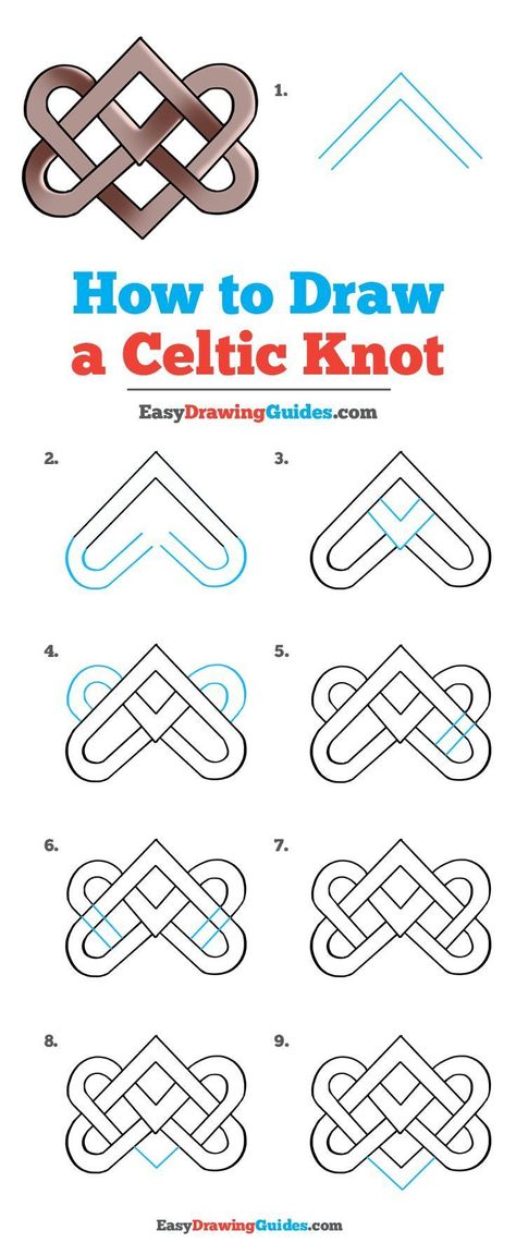 how to draw a Celtic knot Celtic Drawings, Celtic Knot Tutorial, Celtic Knot Drawing, Easy Drawing Tutorial, Celtic Knot Designs, Knots Tutorial, Celtic Patterns, Celtic Knotwork, Tangle Patterns