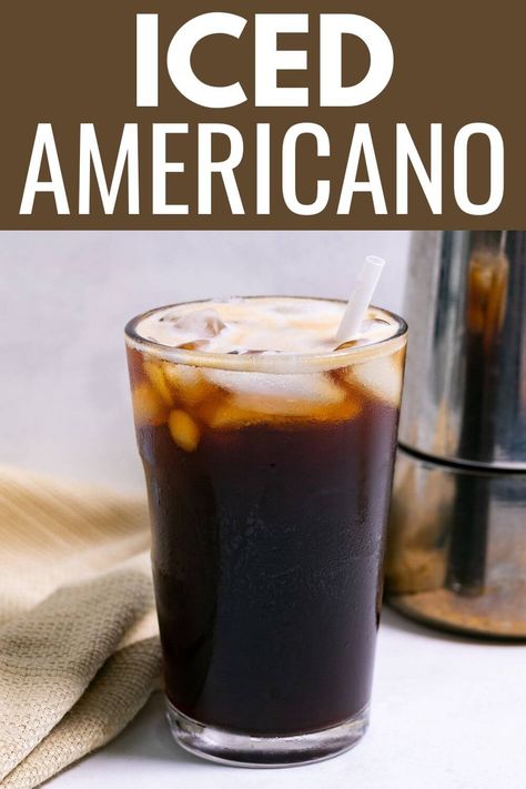 Better Than Starbucks Iced Americano Recipe Final Shot with Title Text overlay.