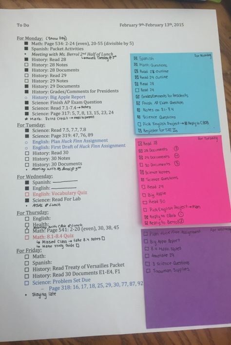 To Do Everyday, College To Do List Student, College Work Organization, Day List To Do, To Do List For The Day, Academic Diary Ideas, University To Do List, How To Make To Do List For Study, Post It To Do List