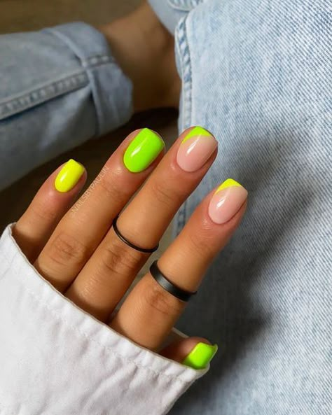 Neon Spring Nails 2024, Summer Nails Sns, Bright Nail Ideas Neon, Lime Nails, Crisco Recipes, Neon Yellow Nails, Bright Nail Designs, Neon Nail Designs, Neon Green Nails