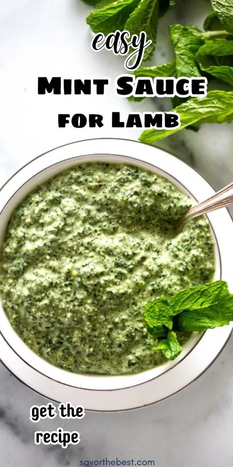 Our Mint Sauce for Lamb has a bright, mint-y and herbaceous flavor that enhances the grassy and savory taste of meaty lamb. Tangy lemon, Parmesan cheese, herbs and pine nuts give this sauce a fresh and aromatic burst of flavor. Even better, it takes just a few minutes to make! Lamb Mint Sauce, Mint Sauce For Lamb, Sauce Recipes For Chicken, Meat Sauces, Tomato Pizza Sauce, Bbq Lamb, Tomato Pizza, Recipes List, Recipes By Ingredients