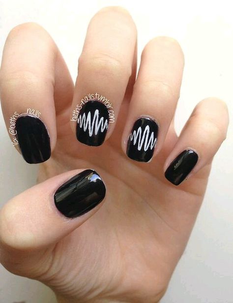 Ekg Nails, Arctic Monkeys Nails, Monkey Nails, Music Nails, Cardiac Nurse, Black Coffin Nails, Band Nails, Nail Vinyls, Grunge Nails