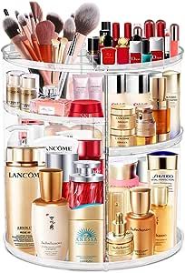 360 Rotating Makeup Organizer, Large Capacity Cosmetics Organizer for Perfume Holder Organizer Countertop DIY Spinning Makeup Organizer Vanity Shelf Countertop Fits Makeup Brushes Lipsticks Clear Countertop Diy, Makeup Organizer Countertop, Spinning Organizer, Rotating Makeup Organizer, Perfume Holder, Lancome Absolue, Perfume Organization, Makeup Organization Vanity, Countertop Storage