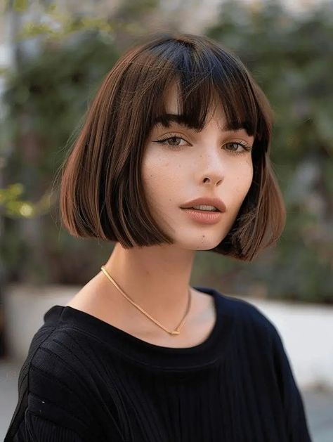 Top 50 Amazing Hairstyles for Short Hair 🌺 Best Hairstyles for Girls|Beautiful hair Straight Hair Bob With Bangs, Straight Bob With Fringe, Short Bob Hairstyles With Bangs, Short Bob With Fringe, Short Bobs With Bangs, Straight Bob Hairstyles, Short Bob Cuts, Cool Hairstyles For Girls, Bangs Bob