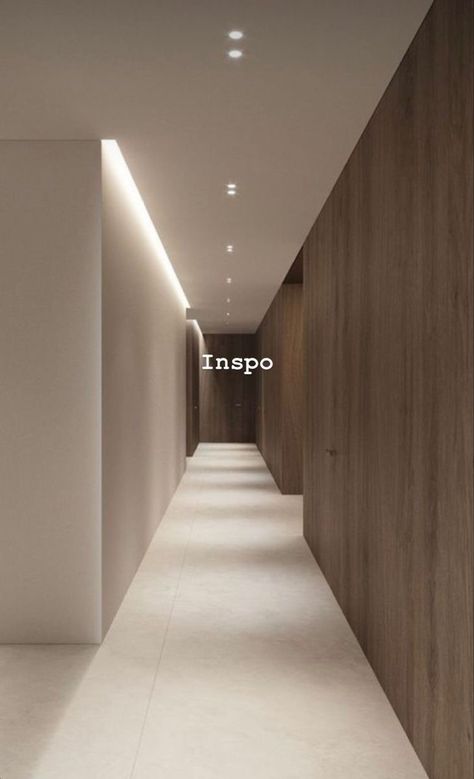 Stair Hallway Lighting, Modern House Lighting Interior, Corridors Design Home, Led Hallway Lighting, Modern House Lighting, Minimalist Lighting Design, Hallway Design Ideas, Lighting Hallway, Corridor Design