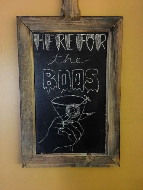 Halloween Bar Chalkboard Art, Halloween Pub Decorations, Halloween Bar Sign Ideas, Halloween Drinking Quotes, Halloween Bar Sign, Halloween Bar Decorations, Funny Bar Signs Chalkboards, Halloween Chalkboard Ideas, Whiskey Signs