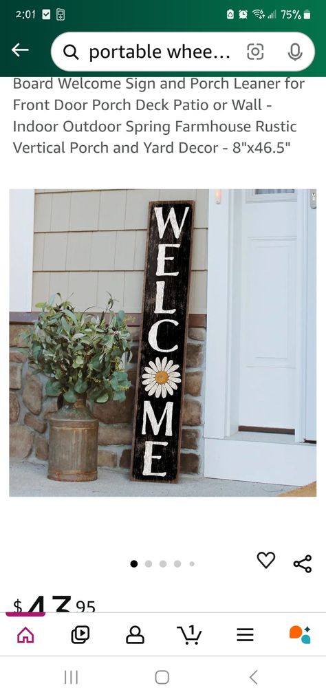 Front Door Porch, Decks And Porches, Outdoor Signs, Patio Deck, Yard Decor, Rustic Farmhouse, Welcome Sign, Front Door, Porch