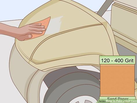 How to Paint a Golf Cart (with Pictures) - wikiHow Golf Cart Body Kits, Golf Cart Decorations, Golf Cart Bodies, Ezgo Golf Cart, Golf Cart Seats, Club Car Golf Cart, Yamaha Golf Carts, Golf Diy, Custom Golf Carts