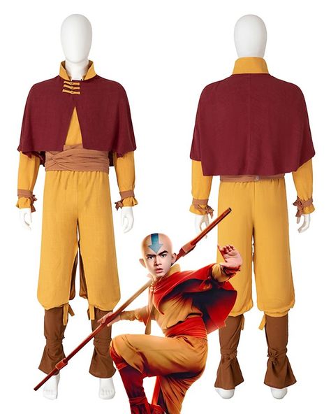 Search ID "MW11824" on magicwardrobes.com 🔥Include: Underwear, Outerwear, Girdle, Pants🔥 Shoes need to be purchased separately.🔥 Sources: Avatar: The Last Airbender Character: Aang Characters Gender: Male Materials: Linen Fabric, Polyester Fiber, Etc. Airbender Clothes, Airbender Costume, The Avatar The Last Airbender, Avatar Halloween, Aang And Katara, The Last Airbender Characters, Uniform Reference, Avatar The Last Airbender Aang, Avatar Ang