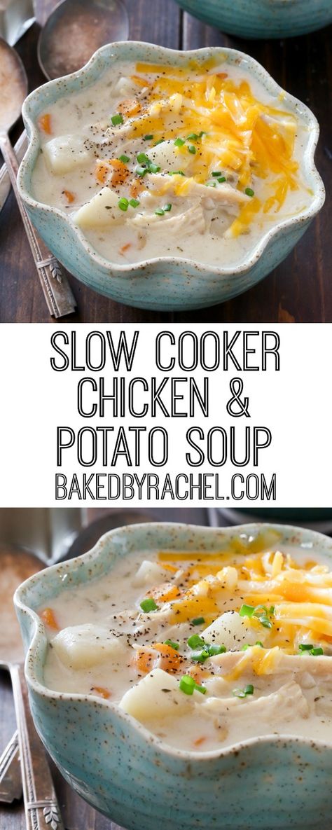 Chicken And Potato Soup, Slow Cooker Chicken Potatoes, Crockpot Chicken And Potatoes, Chicken Potato Soup, Chicken Soup Crockpot, Chicken And Potato, Slow Cooker Creamy Chicken, Slow Cooker Potatoes, Potato Soup Crock Pot