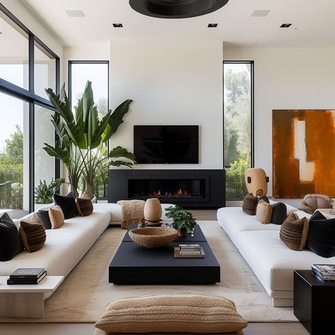 Urban Style Living Room, Urban Living Room Ideas, Urban Modern Living Room, Monochrome Furniture, Modern Urban Decor, Family Living Room Decor, Nature Inspired Living Room, Urban Interior Design, Monochrome Living Room