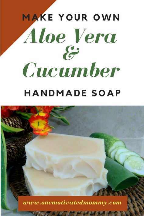 Aloe Vera and Cucumber Handmade Soap Aloe Vera Cold Process Soap Recipe, Aloe Soap Recipe, Cucumber Soap Recipe, Aloe Vera Soap Recipe, Aloe Vera Recipes, Cucumber Soap, Aloe Vera Soap, Aloe Soap, Easy Soap Recipes