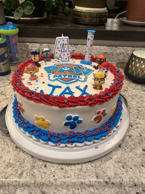 Paw Patrol Ice Cream Cake, Paw Patrol Diy Cake, Homemade Paw Patrol Cake, Easy Paw Patrol Birthday Cake, Easy Paw Patrol Cake, Diy Paw Patrol Cake, Paw Patrol Chase Cake, Cake Diy Easy, Bday Themes