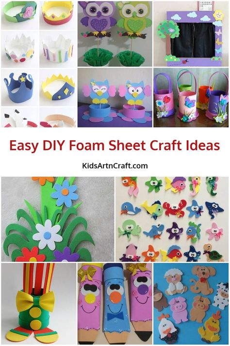 Preschool Crafts With Foam Sheets, Crafts To Do With Foam Sheets, Craft Ideas With Foam Sheets, Foam Sheet Animals, Projects With Foam Sheets, Things To Do With Foam Sheets, Craft Foam Ideas, Cricut Foam Sheet Projects, Diy Foam Sheet Crafts Ideas