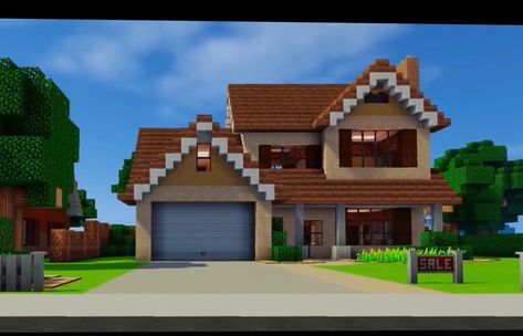 Minecraft 80s House, Minecraft Family House, Minecraft Suburbs, Girly Minecraft, Minecraft Suburban House, Mc Houses, Villa Minecraft, Modern Minecraft, 80s House