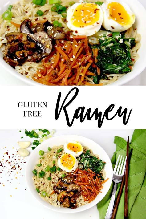 Gluten Free Ramen Gluten Free Dairy Free Ramen, Gluten Free Dairy Free Ramen Recipes, Paleo Ramen Recipes, Ramen For One, Easy Gluten Free Ramen Recipes, Ramen Gluten Free, Ramen Noodle Recipes Gluten Free, Raman Noodles Recipe Gluten Free, Rice Ramen Noodle Recipes Gluten Free