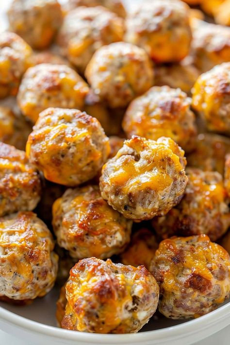 Cream Cheese Sausage Balls (Easy Recipe) - Insanely Good Sausage Cheese Balls, Sausage Cream Cheese, Cream Cheese Sausage Balls, Sausage Balls Recipe, Sausage Hash, Breakfast Sausage Recipes, Hashbrown Recipes, Sausage Balls, Appetizers Easy Finger Food