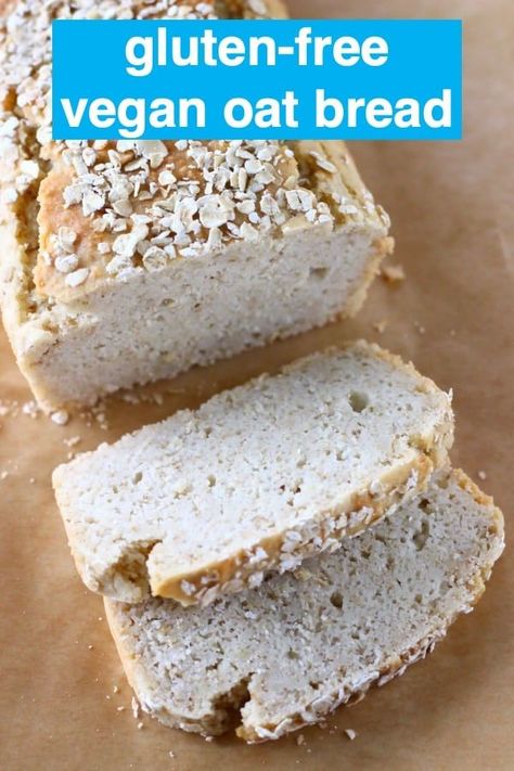 This Gluten-Free Vegan Oat Bread is soft on the inside, crusty on the outside, nutty, slightly chewy, and unbelievably easy to make! It's also no-knead, yeast-free and completely free from sugar! It's made in one bowl using simple ingredients, slices well and is perfect for making sandwiches! Dairy-free, soy-free, oil-free, corn-free, egg-free and nut-free optional. #rhiansrecipes #baking #bread #glutenfree #yeastfree #vegan #dairyfree #eggfree via @rhiansrecipes Oat Bread Gluten Free, Vegan Oat Bread, Gluten Free Oat Bread, Vegan Oats, Gluten Free Vegan Bread, Making Sandwiches, Yeast Free Breads, Bread Gluten Free, Vegan Bread Recipe