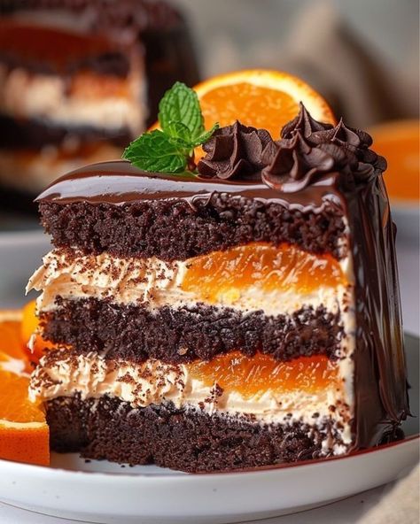 food melodies (@FoodMelodi55826) on X Orange Layer Cake, Chocolate Layer Cake Recipe, Orange Chocolate Cake, Best Chocolate Desserts, Decadent Chocolate Cake, Chocolate Dessert Recipes, Coffee Dessert, Chocolate Dessert, Seductive Clothes