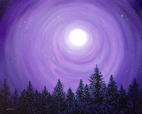 Purple Moonlight, Moonlit Landscape, Oval Canvas, Street Art Canvas, Sky Tattoos, Diy Paintings, Paint Inspo, Purple Painting, Moonlight Painting