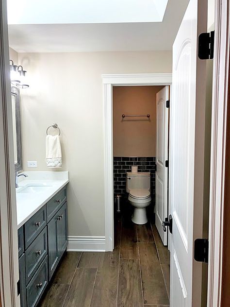 Bathroom Sink Separate From Toilet, Separate Toilet In Bathroom, Toilet And Shower Separate From Sink, Small Bathroom With Separate Toilet Room, Separate Toilet Room Ideas, Separate Bathroom And Toilet Ideas, Bathroom With Separate Toilet Room, Separate Toilet And Shower Room, Bathroom And Closet Ideas