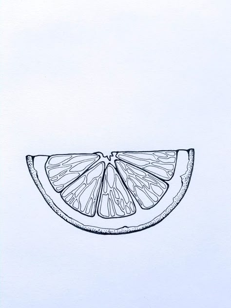 Orange Tattoo Ideas, Orange Segment Tattoo, Cute Orange Tattoo, Half An Orange Tattoo, Fine Line Grapefruit Tattoo, Lime Tattoo Ideas, Orange Slice Tattoo Black And White, Orange Drawing Simple, Tabasco Tattoo