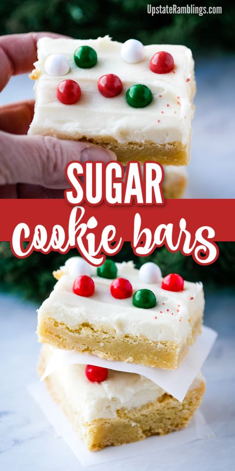 Easy Sugar Cookie Bars, Christmas Sugar Cookie Bars, Easy Delicious Cookies, Christmas Sugar Cookie, Easy Holiday Desserts, Family Desserts, Nutella Brownies, Sugar Cookie Bars, Holiday Eating