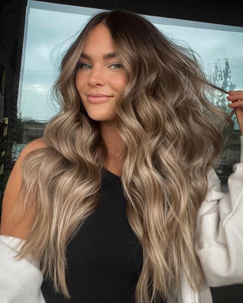 Root Melt Formula, Lighter Brown Hair Color, Root Melt, Light Brunette Hair, Warm Brown Hair, Ashley Smith, Lighter Hair, Brown Hair Inspo, Bronde Hair