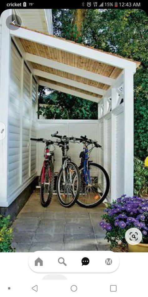 Bike Shelter, Backyard Storage, Bike Shed, Bike Storage, Side Yard, Backyard Projects, Shed Storage, Storage Shed, Backyard Oasis