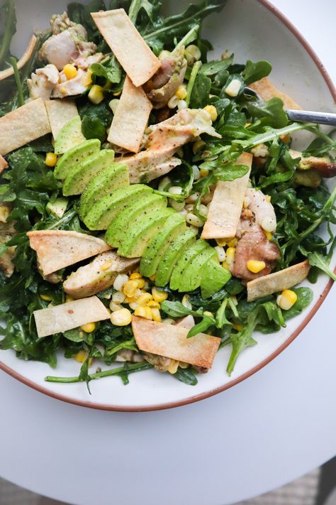 Chicken Arugula Salad, Grilled Cilantro Lime Chicken, Chicken Arugula, Protein Packed Meals, Avocado Sauce, Crispy Chickpeas, Cilantro Lime Chicken, Lemon Pasta, Grocery Haul