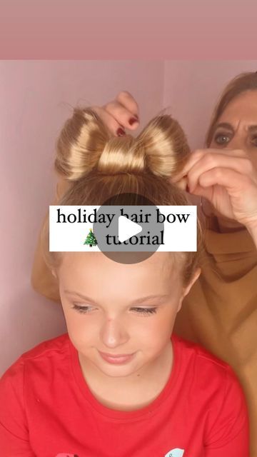 Audrey McClelland on Instagram: "HAIR BOW TUTORIAL FOR THE HOLIDAYS (day 2) 🎄🎄 Here’s a great one for the holidays! It’s fancy. It’s pretty. It’s perfect. 🤩 I wish I had showed the back of the head so you can see how smooth it is after you tuck the tail in. This is really such a great hairstyle for any occasion!
.
I share all of the hair products that we love and use above in the highlights.
. 
#bunhairstyle #bunhairstyles #holidayhair #holidayhairstyle #simplehairstyles #simplehair #simplehairstyle #easyhairstyles #easyhairstyle #easyhairstylesforgirls #cutehairstyles #cutehair #hairvideo #hairideas #hairinspo #hairinspiration #hairvideos #hairidea #hairstyle #hairstyles #hairtutorial" Christmas Bow Hairstyle, Hair Bow Tutorial Hairstyle, Hair Bow Hairstyle, Bow Hairstyle Tutorial, Hair Bow Tutorial, Hair And Makeup Tips, Holiday Day, Great Hairstyles, Casual Hairstyles