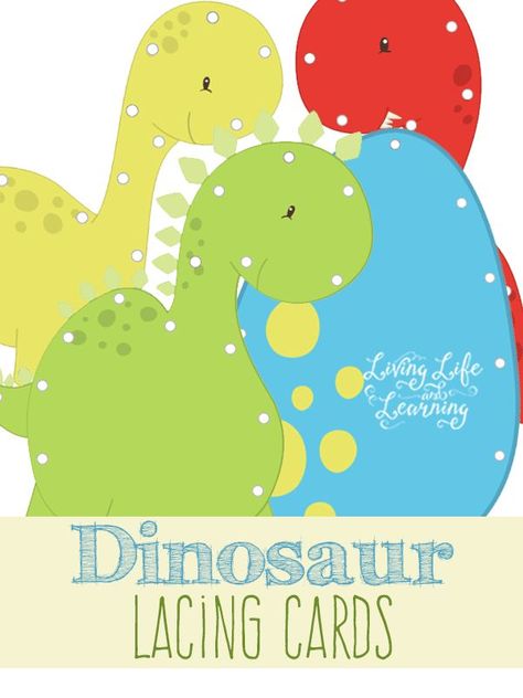 Fun fine motor practice with these cute dinosaur lacing cards Dinosaur Lesson, Dinosaur Activities Preschool, Fine Motor Practice, Dino Theme, Funky Fingers, Dinosaurs Preschool, Lacing Cards, Dinosaur Activities, Sewing Cards