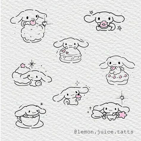 Sanrio Tattoos Cinnamoroll, Sanrio Tattoos Ideas, Sanrio Tattoo Design, Cinnamoroll Tattoo Ideas, Cute Cinnamoroll Icon, Cinnamon Roll Tattoo Sanrio, Cinnamoroll Sketch, Cinnamonroll Sanrio Tattoo, Sanrio Tattoo Ideas