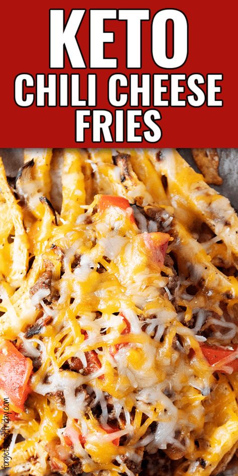 Keto fries, keto chili, and cheese are combined for this incredibly delicious Keto Chili Cheese Fries dish! It's the perfect keto appetizer for your family or parties. This keto diet recipe can also be served alongside your keto lunch! Homemade Chili Cheese Fries, Chili Cheese Fries Recipe, Keto Fries, Chilli Cheese Fries, Cheese Fries Recipe, Low Carb Appetizer, Velveeta Recipes, Keto Chili, Healthy Cheese