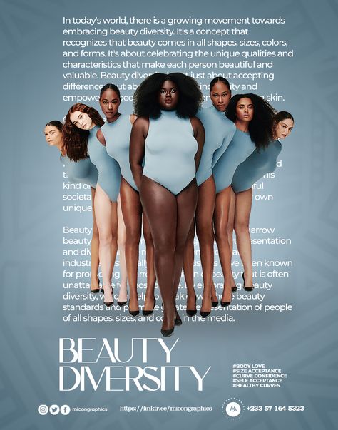 BEAUTY
DIVERSITY
PHOTOCREDIT
BODYTYPE Inclusive Fashion Photography, Diversity In Fashion, Inclusive Graphic Design, Size Inclusive Fashion, Fashion Inclusivity, Diversity Photoshoot, Inclusivity Poster, Inclusive Branding, Diversity Photography