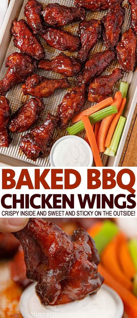 Chicken Wings Bbq, Baked Bbq Chicken Wings, Bbq Wings Recipe, Wing Recipes Baked, Bbq Chicken Wings Recipe, Appetizers Chicken, Wings Recipe Baked, Oven Baked Bbq Chicken, Barbecue Chicken Wings