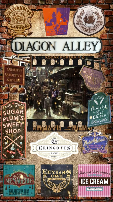 Diagon Alley Store Signs, Diagon Alley Stores, Diagon Alley Signs Free Printable, Harry Potter Diagon Alley Shops, Diagon Alley Sign, Diy Diagon Alley Shops, Diagon Alley Wallpaper, Hogsmeade Shops, Diagon Alley Aesthetic