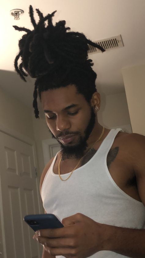 Locs Bun, Beard Hairstyle, Mens Braids Hairstyles, Mens Braids, New Energy, Afro Hairstyles, Bearded Men, Locs, Hair Goals