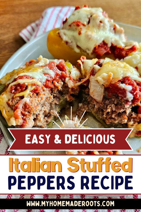 Make dinner easy and flavorful with these Italian Stuffed Peppers! Filled with savory ground beef, rice, and herbs, these peppers can be slow-cooked in the crockpot or baked in the oven. Perfect for busy weeknights or cozy family meals. #StuffedPeppers #ItalianRecipes #CrockpotMeals #OvenBaked #ComfortFood #EasyDinnerIdeas #WeeknightMeals #SlowCookerRecipes Stuffed Peppers Crockpot, Easy Main Course Recipes, Italian Stuffed Peppers, Slow Cooker Italian, Crockpot Stuffed Peppers, Ground Beef Rice, Beef Rice, Easy To Make Appetizers, Crockpot Cooking