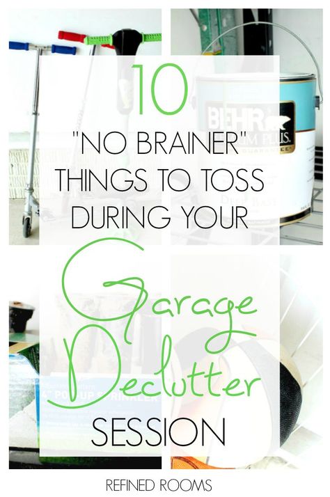 Wondering what to toss during your garage decluttering session? I've compiled a list of 10 "no brainer' items to get you started! | decluttering | garage organization Decluttering Garage, Garage Declutter, Declutter Garage, Garage Clutter, Garage Organization Tips, Blog Organization, Clean Garage, Garage Storage Solutions, Garage Organize