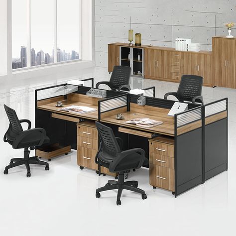 Modern Office Cubicle, Office Cubicle Design, Simple Office Desk, Office Desk And Chair, Cubicle Design, Workstation Desk, Modern Executive Desk, Office Desk Designs, Startup Office